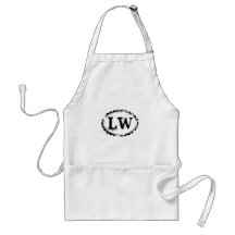 grunge distressed monogram Apron