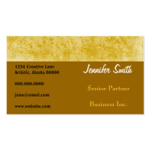Grunge Distressed Yellow Gold Floral Creative Fun Business Card Template
