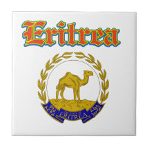 Grunge Eritrea coat of arms designs Tile