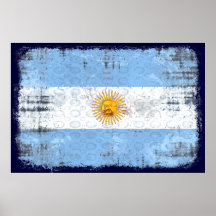 Grunge flag of Argentina for La Albiceleste fans Print