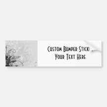Grunge Floral Design - Light Grey B&W Bumper Sticker