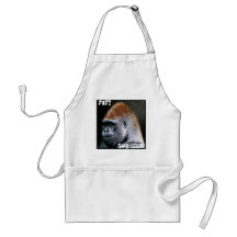 Grunge Lowland Gorilla Face Just Gor-illin' Aprons