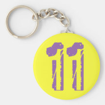 GRUNGE NUMBER 11 KEYCHAIN