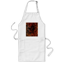 Grunge Paisley and Fire Skull and Crossbones Apron