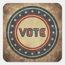 Grunge Patriotic Vote Square Sticker