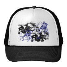 Grunge Pattern 198 Mesh Hats