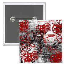 Grunge Pattern 21 Button