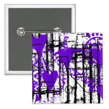 Grunge Pattern 90 Pinback Buttons
