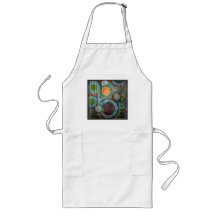 Grunge Retro Circles Apron