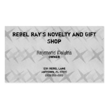 Grunge Star Business Card, Grey