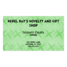 Grunge Star Business Card, Kelly Green