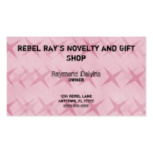 Grunge Star Business Card, Petal Pink