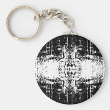 Grunge Style Monochrome Abstract. Keychain