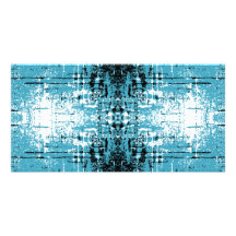 Grunge Style Teal Abstract. Photo Card Template