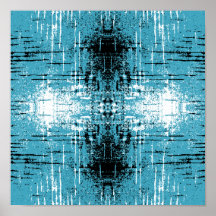 Grunge Style Teal Abstract. Poster