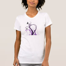 Grunge Swirl Butterfly 2 - Purple Shirt