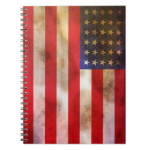 Grunge Textured American Flag Note Books