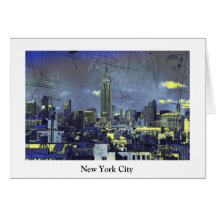 Grungified New York City Skyline #1 Card