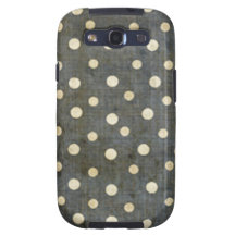 Grungy Black and White Polka Dot Pattern Galaxy SIII Cases