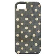 Grungy Black and White Polka Dot Pattern iPhone 5 Cases