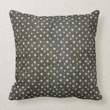 Grungy Black and White Polka Dot Pattern Pillow