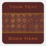 Grungy Crimson Pattern Square Sticker