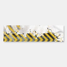 Grungy Hazard Stripes Bumper Stickers