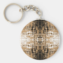 Grungy Look Brown Abstract. Key Chain