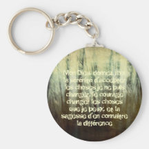 Grungy Serenity Prayer in French Keychain