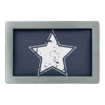 Grungy Star - Navy Belt Buckles