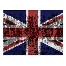 Grungy Union Jack Flag Postcard
