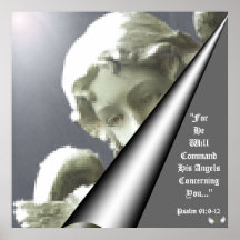 Guardian Angelic Dazzling Vision Curled Poster