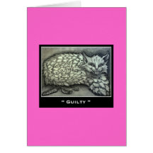 Guilty Cat Black and White Cards