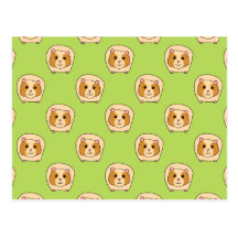 Guinea Pig Pattern, on Green. Postcard