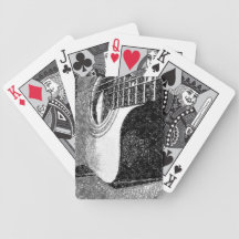 Guitar (black n white) Playing Cards