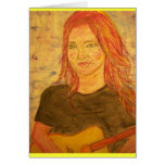 guitar girl birthday greeting card