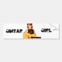 Guitar Girl Bumper Stickers