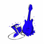 Guitar n amp stylised blue flat graphic acrylic cut out