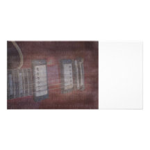 Guitar pickups grunged music faded photo greeting card