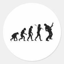 Guitar Player Round Stickers