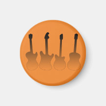 Guitar Rack with Orange Gradient Refrigerator Magnets