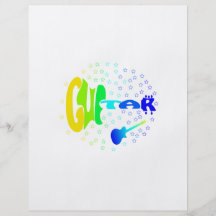 guitar txt shaped inert stars circle music image.p full color flyer