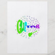guitar txt shaped stars music design 4 flyer design