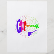 guitar txt shaped stars music design 5 full color flyer
