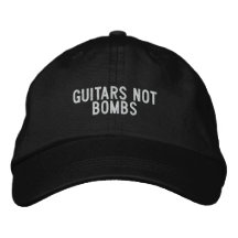 guitars not bombs embroidered hat