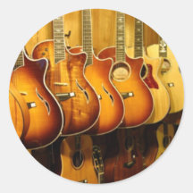 Guitars Round Sticker