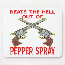Guns Beat The Hell Out Of Pepper Spray Mousepads