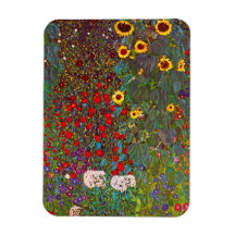 Gustav Klimt Farm Garden with Sunflowers Magnet