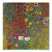 Gustav Klimt Farm Garden with Sunflowers Print Photo