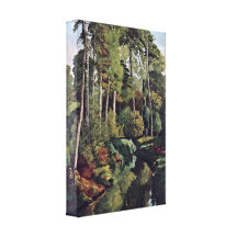 Gustave Courbet - forest with deer creek Gallery Wrap Canvas